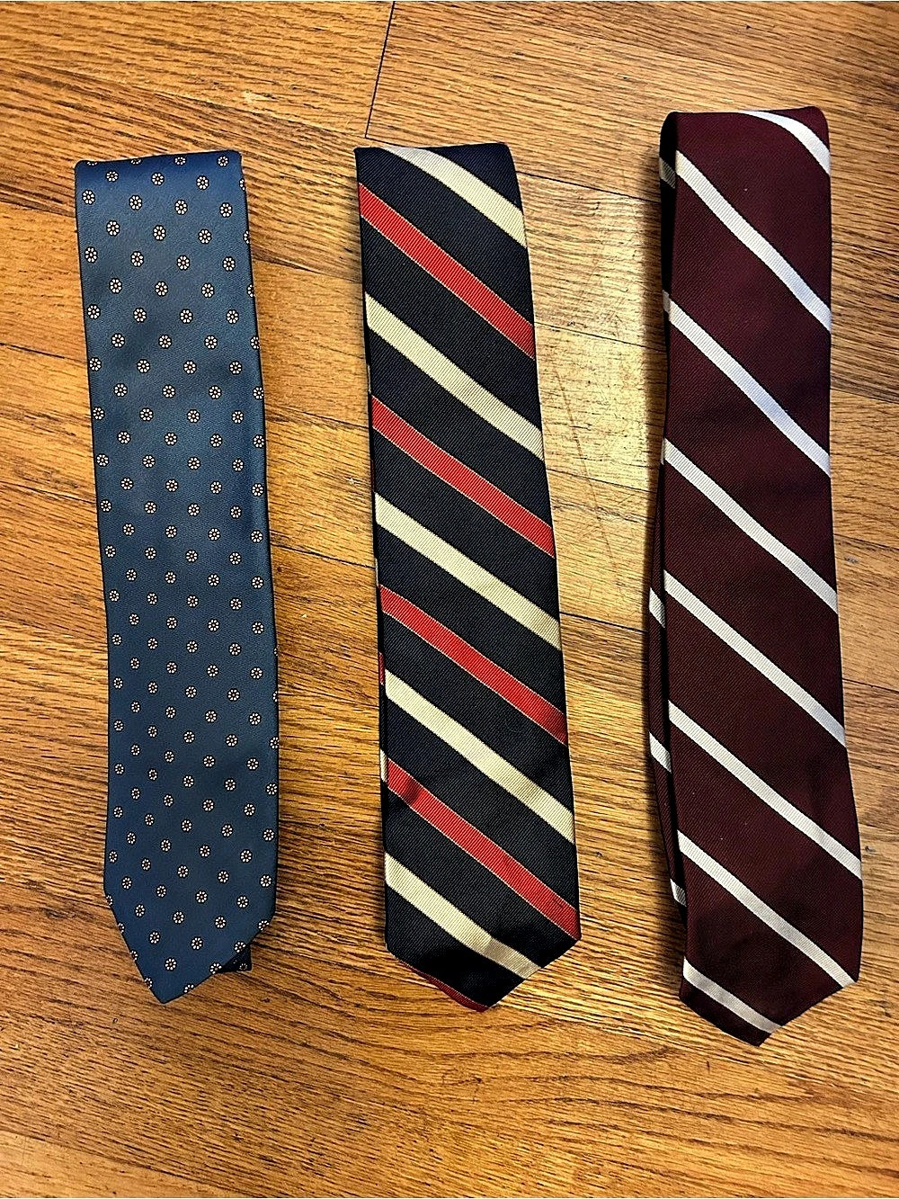 Brooks Brothers Men's Ties Set of 3 Blue & Burgundy